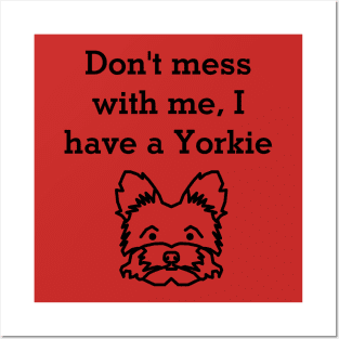 Yorkie flex (blk text) Posters and Art